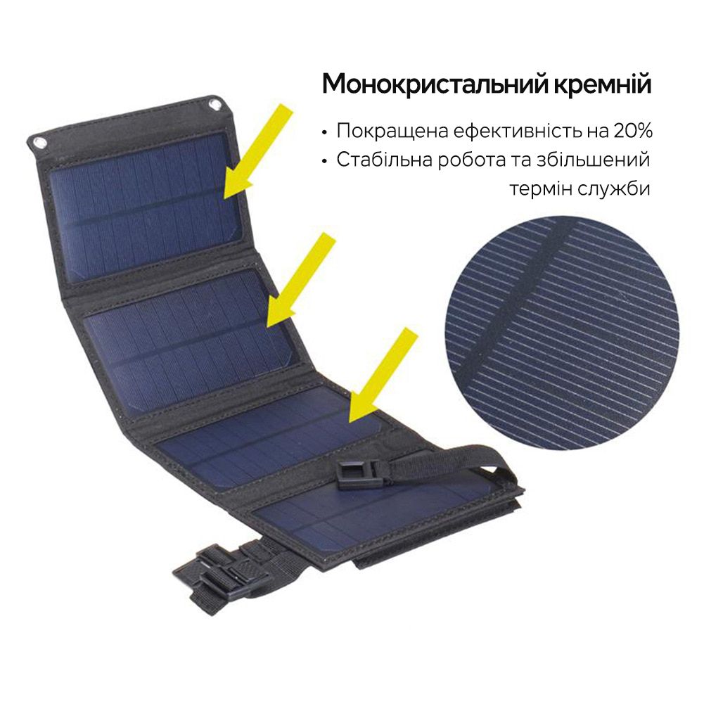 Солнечный повербанк 20000 mAh PowerMe со складной солнечной панелью 20W в комплекте