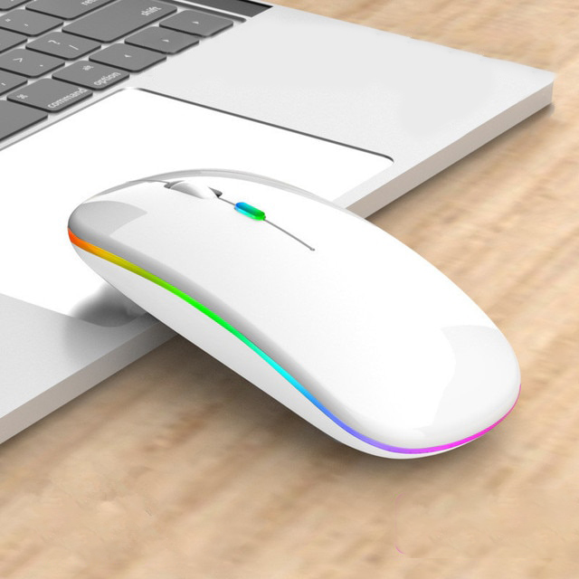 Беспроводная мышь PowerMe SlimLED Bluetooth c USB зарядкой Mirror White (PW-MS330-WHT)