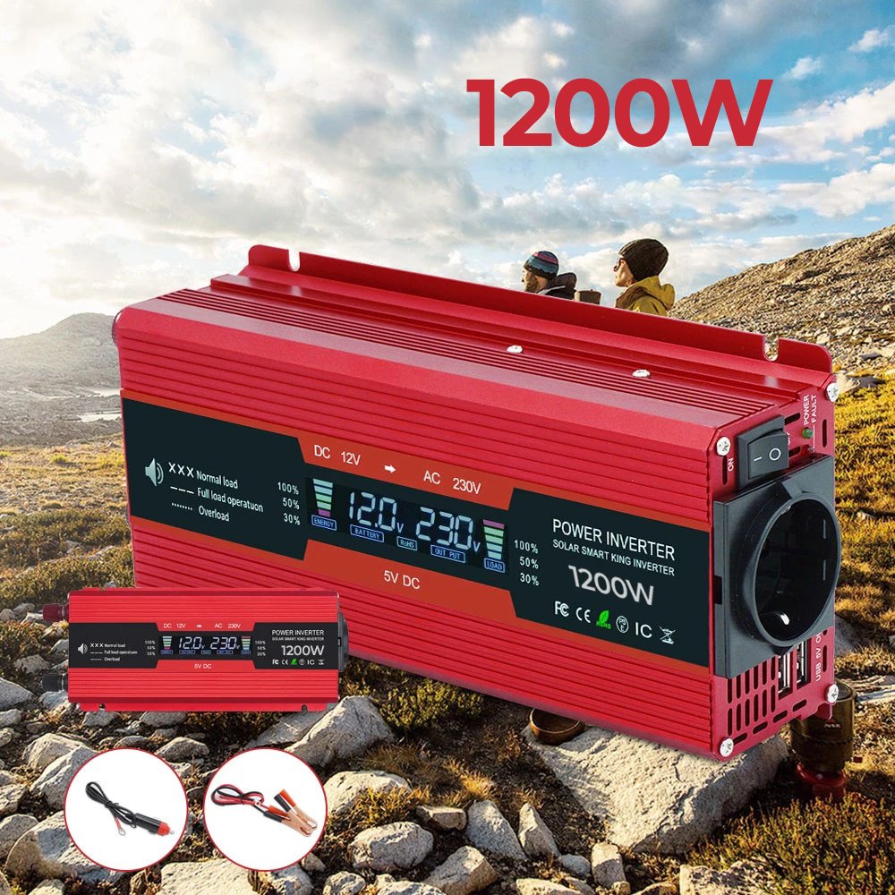 Інвертор PowerMe 1200W напруга 12V на 220V (PWM-INV1200)