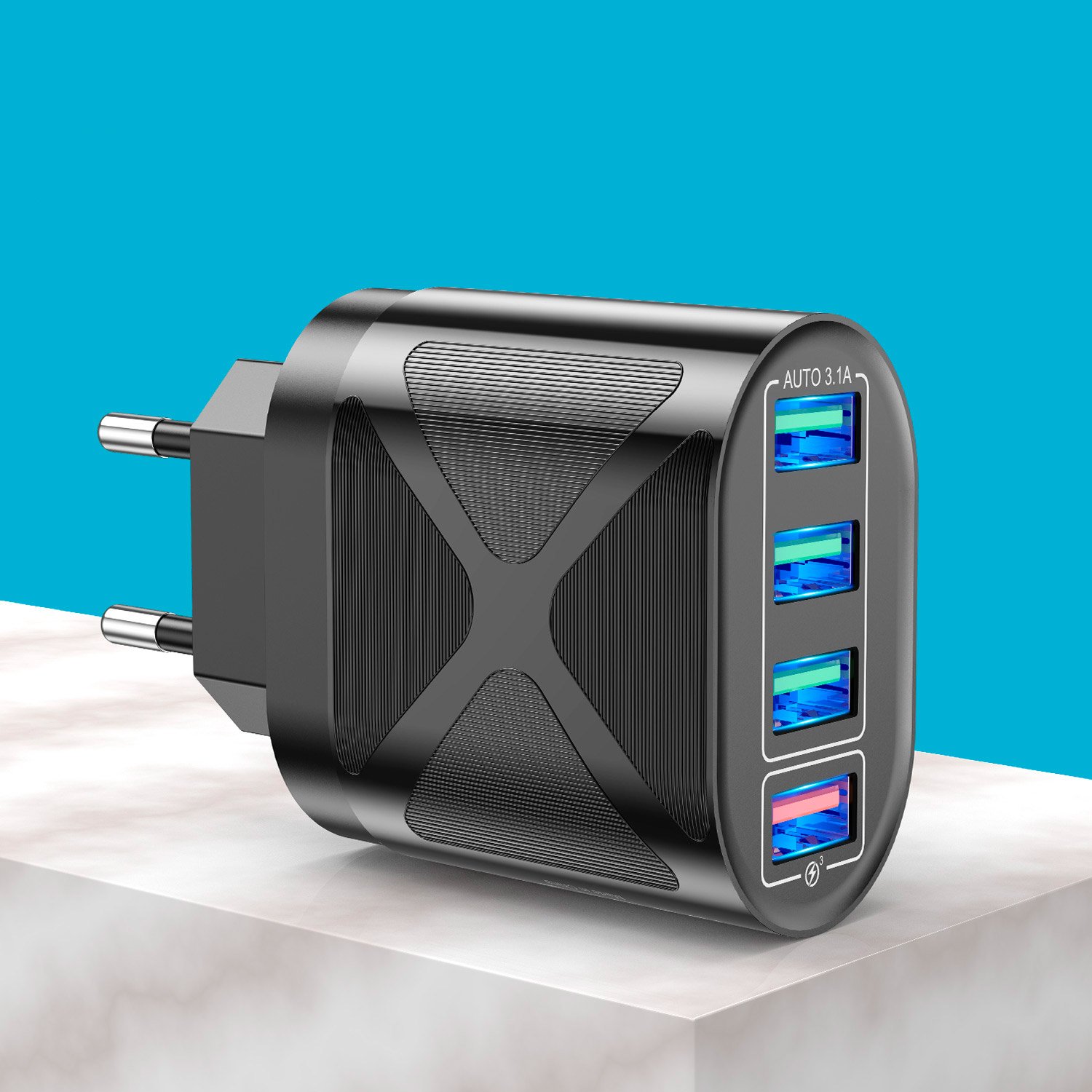 Сетевое зарядное устройство USLION 48W Max QC 3.0 4 USB