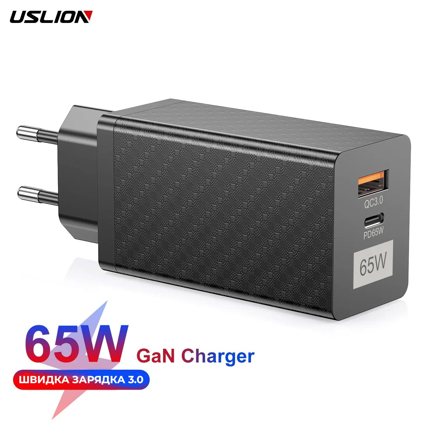 Зарядний пристрій PowerMe GaN PD65W Type C + USB QC 3.0