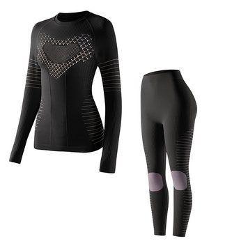 Термобілизна жіноча бесшовна Nordvik BioFlex PRO Seamless Black комплект