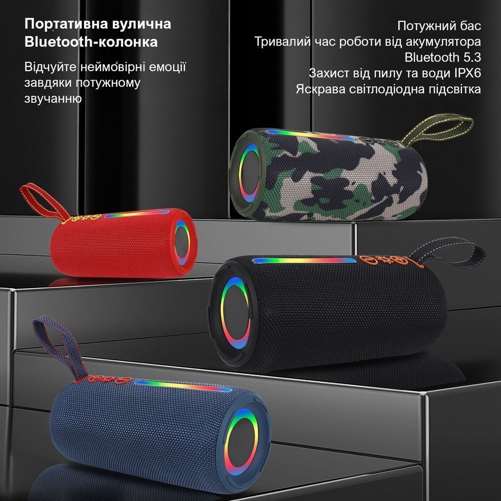 Портативная Bluetooth колонка PowerMe SoundStorm Pro 6 Red