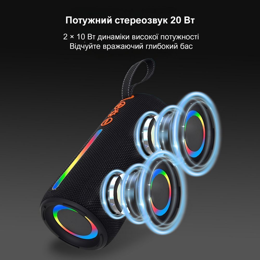 Портативная Bluetooth колонка PowerMe SoundStorm Pro 6 Red