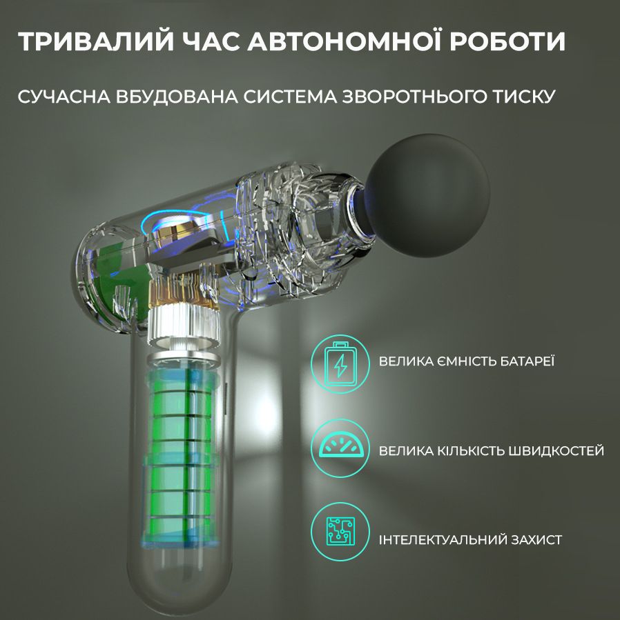 Ручний перкузійний масажер RETTER M-Boost Titanium 32 швидкості (RT-MB320-Ti)