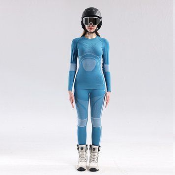 Термобілизна жіноча бесшовна Nordvik PolarShield X-40 Merino Seamless Blue комплект